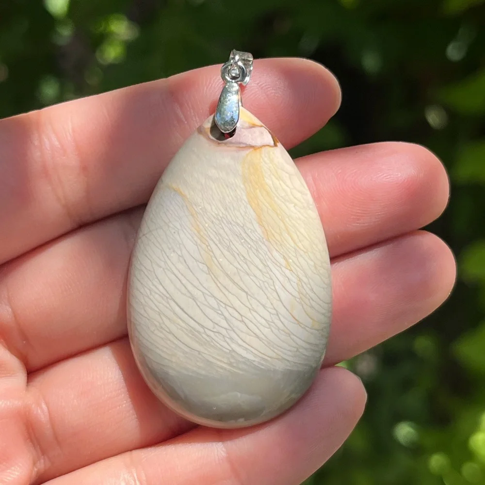 925‎ silver plated natural jasper pendant 1609
